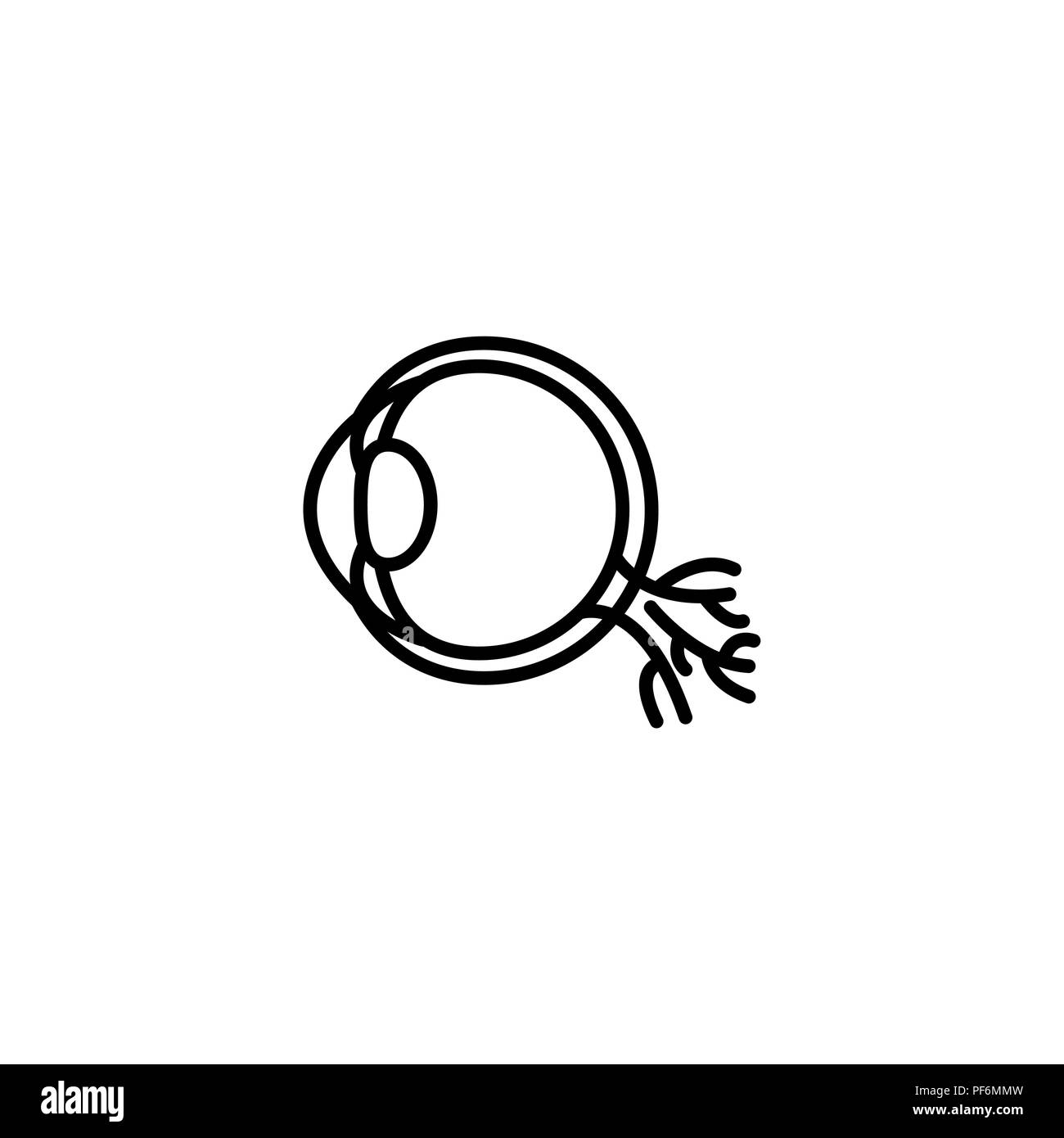 Linea Web icona. Eyeball nero su sfondo bianco Illustrazione Vettoriale