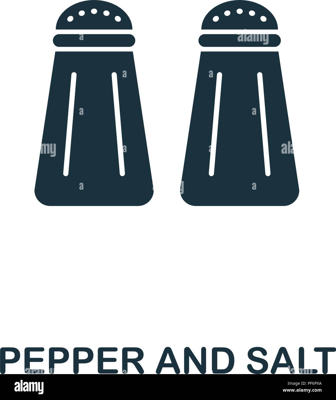 Sale e pepe icona creativi. Elemento di semplice illustrazione. Sale e pepe concept design simbolo dalla farina raccolta. Può essere utilizzato per il mobile e web Illustrazione Vettoriale