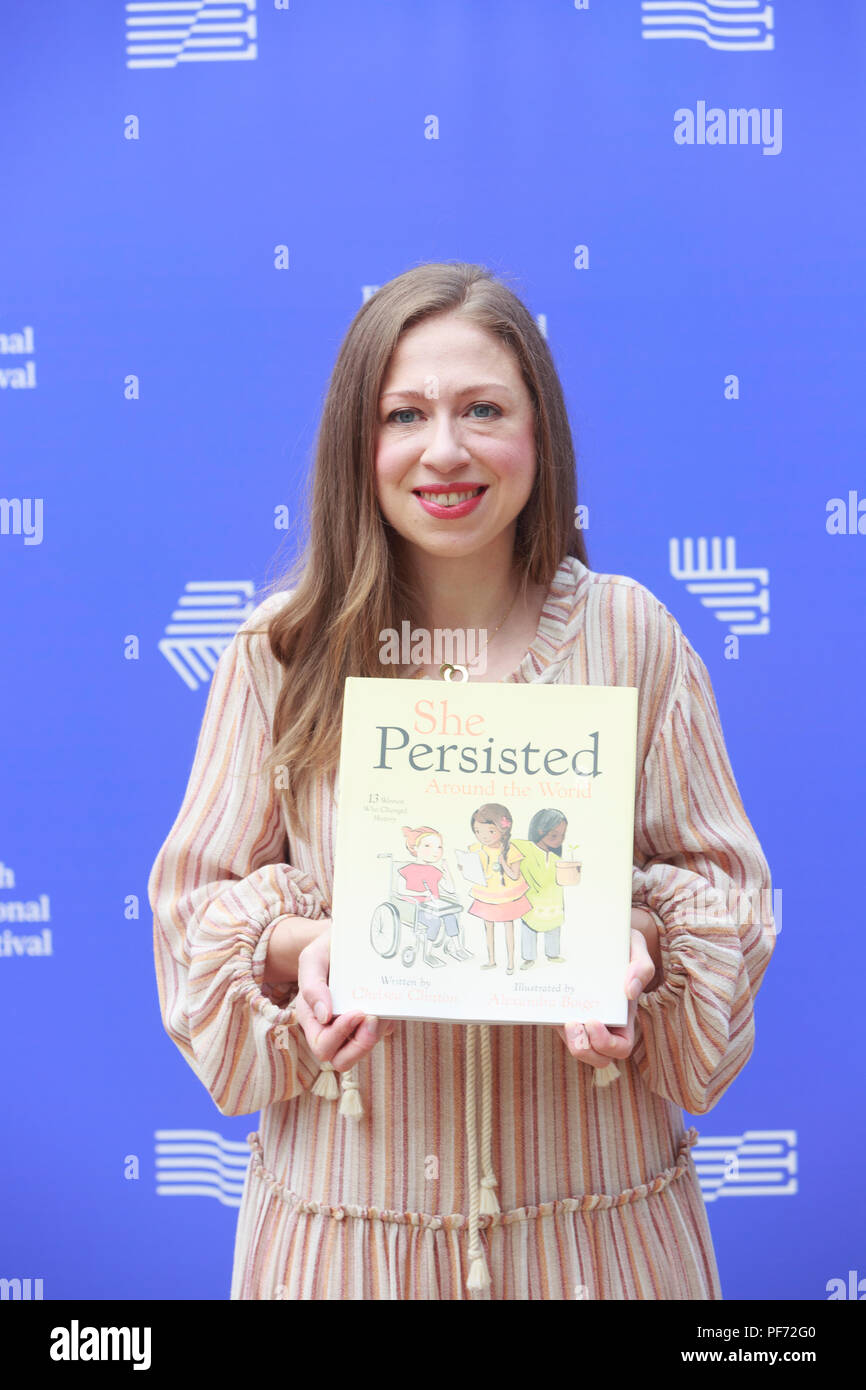 Edimburgo, Scozia. Regno Unito. Il 20 agosto 2018. Edinburgh International Book Festival. Immagine: Chelsea Clinton. Edimburgo. Pak@ Mera/Alamy Live News. Credito: pak@ Mera/Alamy Live News Foto Stock
