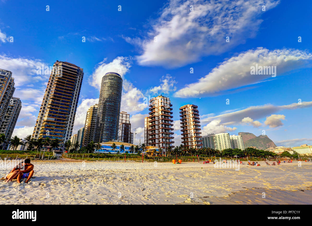 Spiaggia romanticismo, Barra, Rio de Janeiro, Brasile. Foto Stock