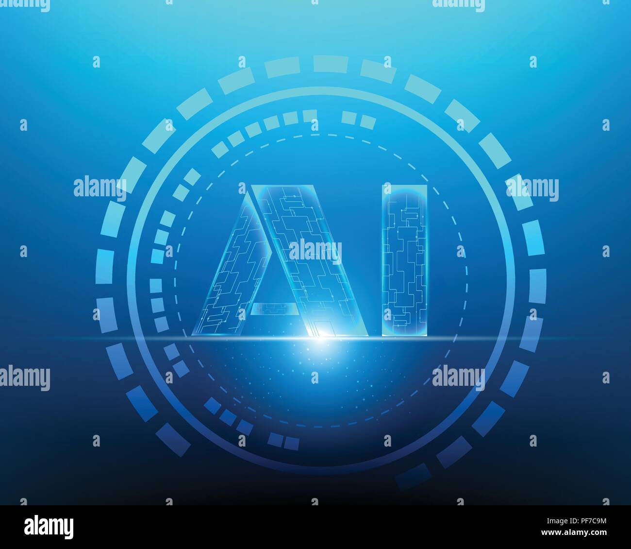 Lettera ai Digital intelligenza artificiale e la grande macchina dei dati di apprendimento concetto di business.illustrazione vettoriale EPS10 Illustrazione Vettoriale