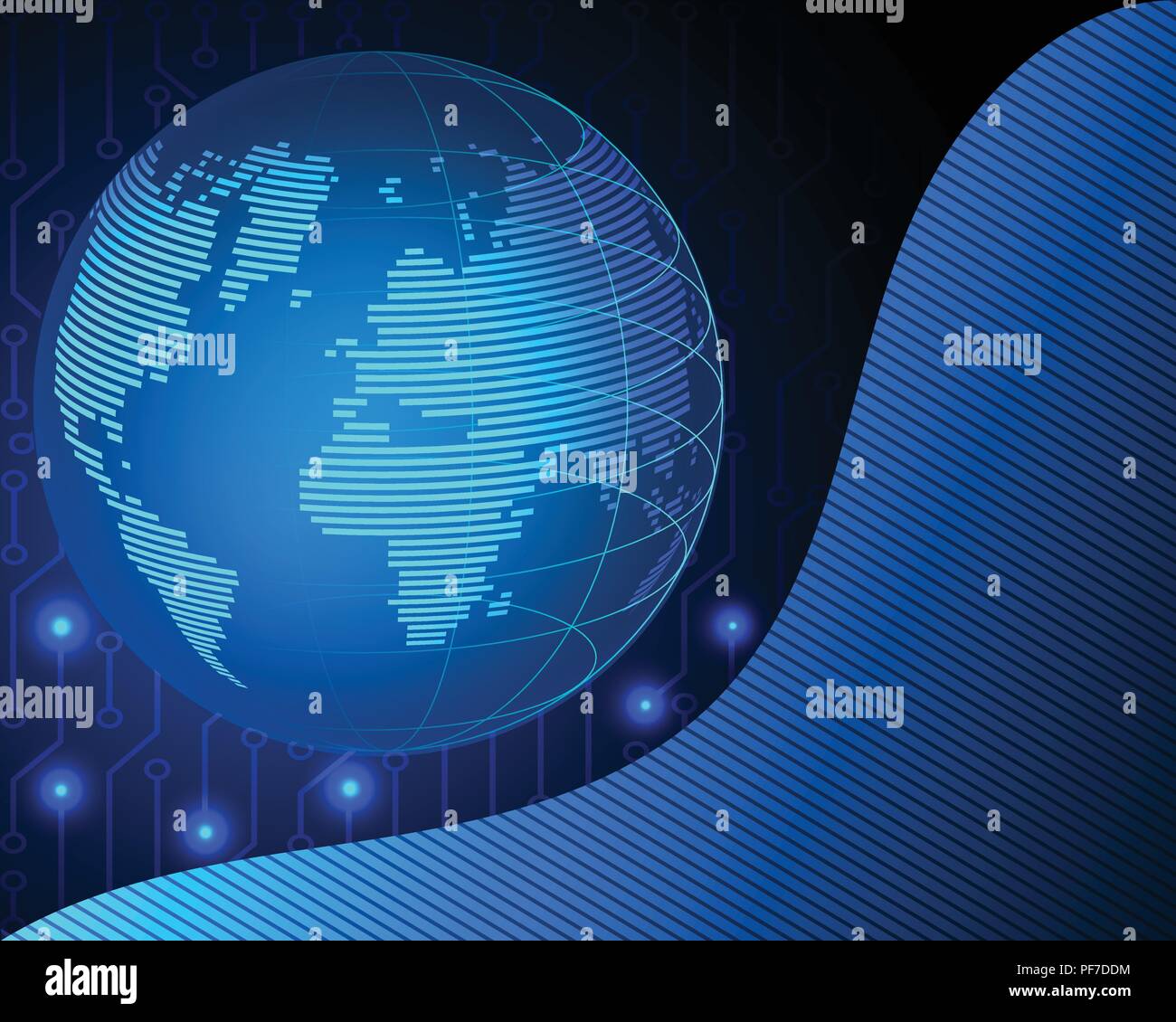 Mondo Wireframe rete internet globale con grandi data information technology di collegamento modello di business i concetti. Illustrazione Vettoriale eps10 Illustrazione Vettoriale
