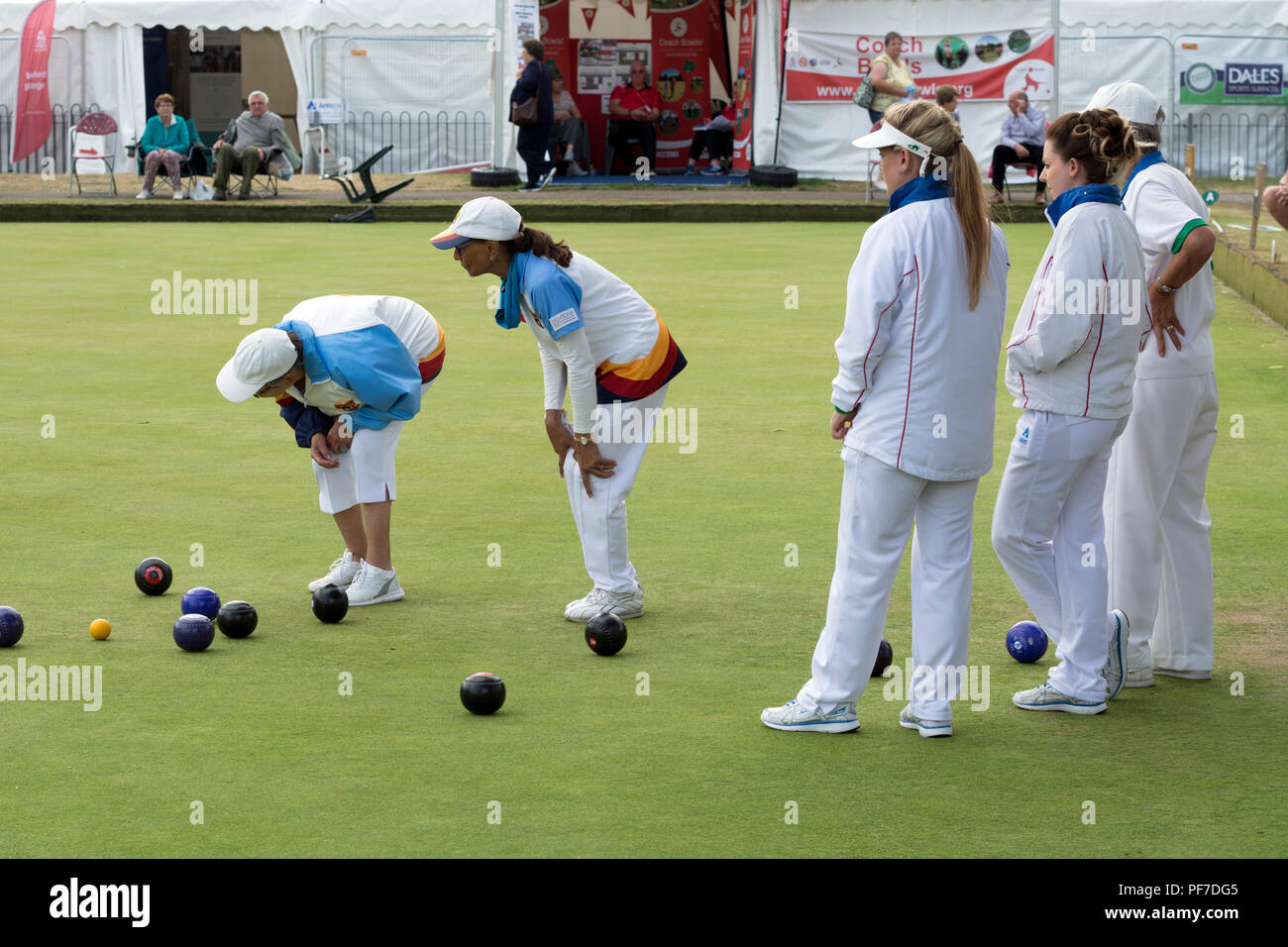 La Nazionale femminile Lawn Bowls campionati, Leamington Spa, Regno Unito Foto Stock