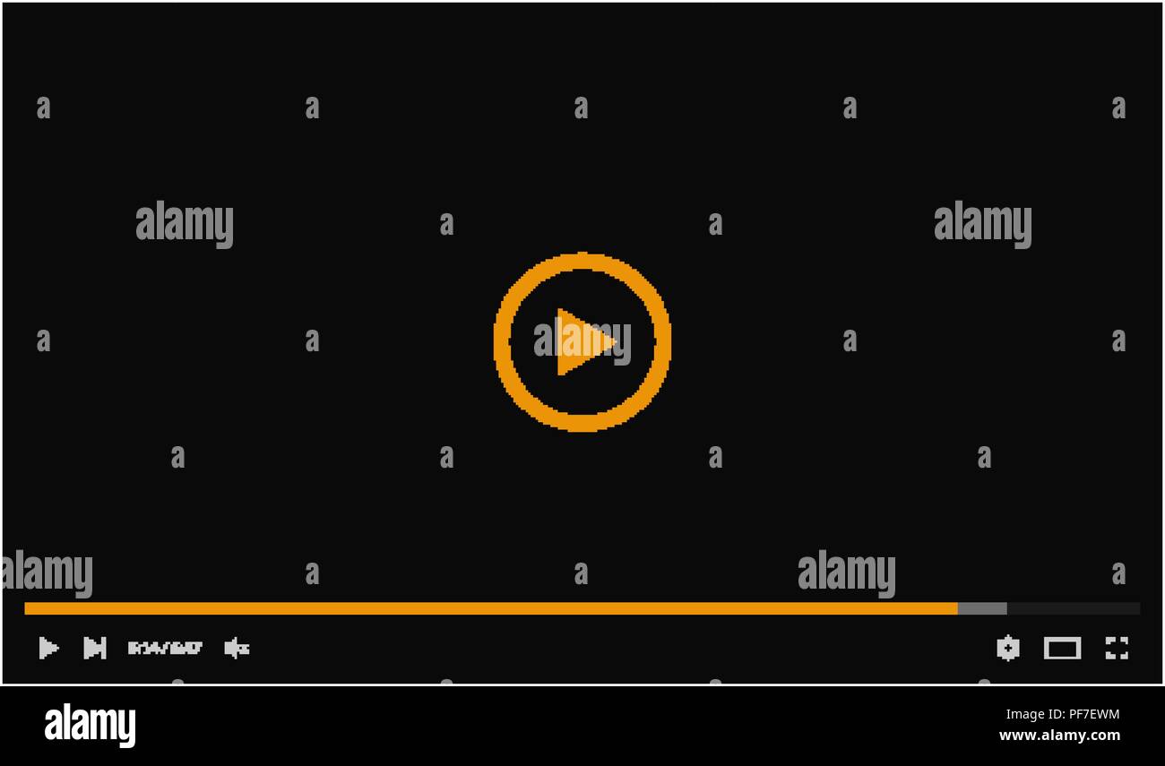 Lettore multimediale modello per il web e le applicazioni per dispositivi mobili Illustrazione Vettoriale