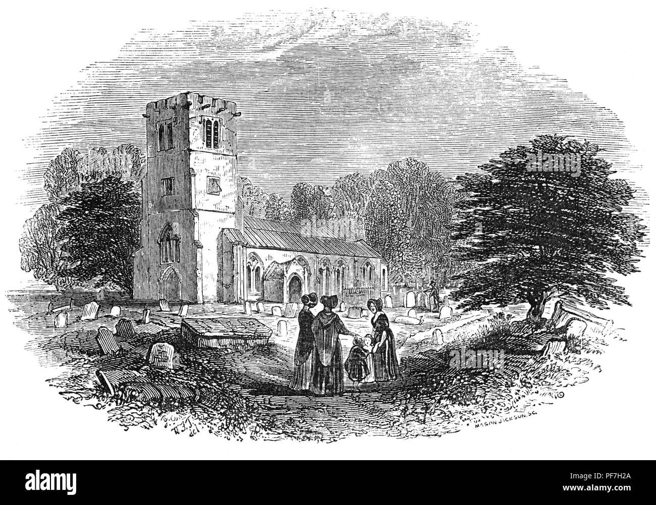 I parrocchiani della parrocchia al di fuori della chiesa di San Pietro e di San Paolo, aka Bromley Chiesa Parrocchiale, nella città di Bromley, a sud-est di Londra, in Inghilterra . Costruito in stile perpendicolare la sua navata nord ricostruito nel 1792 ed è stato completamente ristrutturato e ampliato nel 1830. Praticamente tutta la chiesa-con l'eccezione della torre-è stato demolito da una bomba nella notte del 16 aprile 1941. Foto Stock