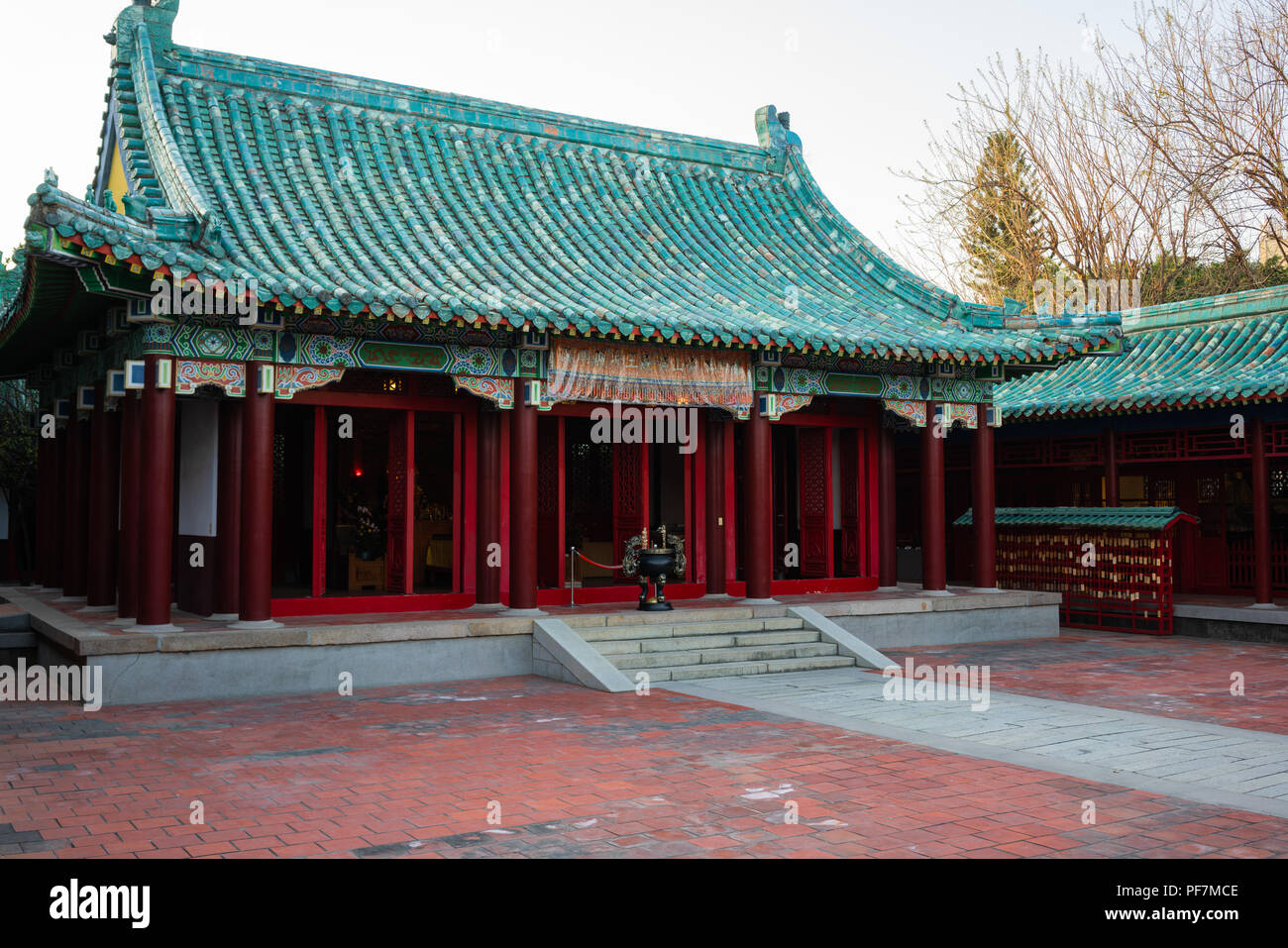 Koxinga Shrine Temple hall principale vista in Tainan Taiwan memorial dedicato a Koxinga dinastia Ming generale che il dato dei calci a fuori olandese di Taiwan Foto Stock