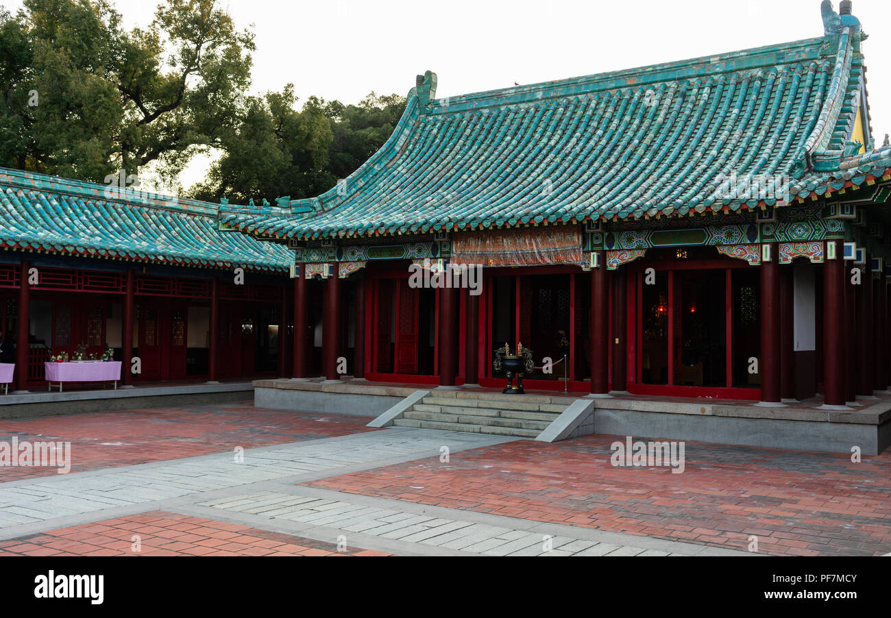 Koxinga Shrine Temple hall principale vista in Tainan Taiwan memorial dedicato a Koxinga dinastia Ming generale che il dato dei calci a fuori olandese di Taiwan Foto Stock