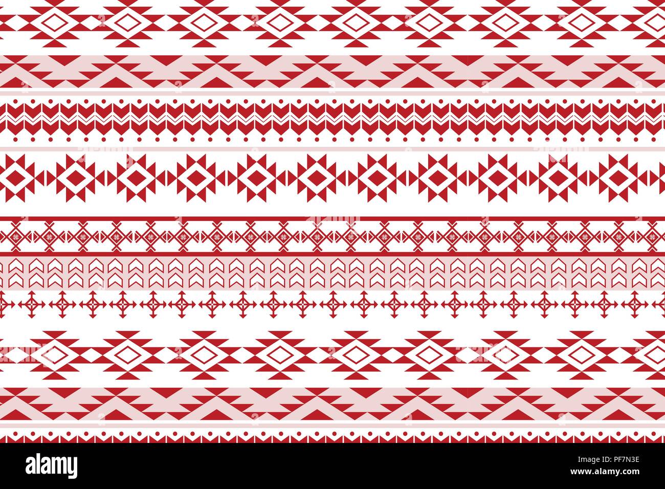 Vintage Navajo Tribal seamless pattern, disegnata a mano Illustrazione Vettoriale