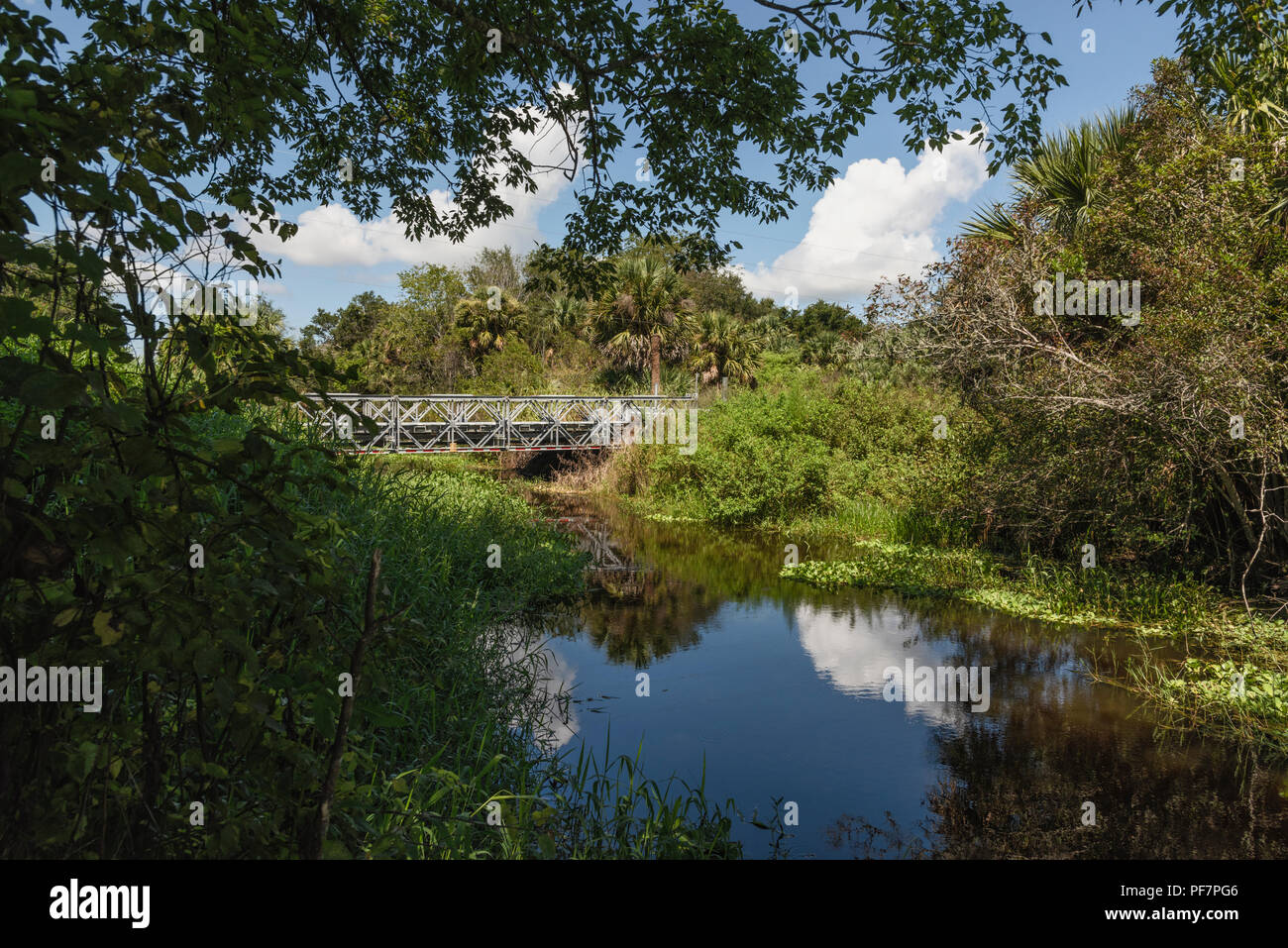 Scenic piccolo ponte sul fiume Foto Stock