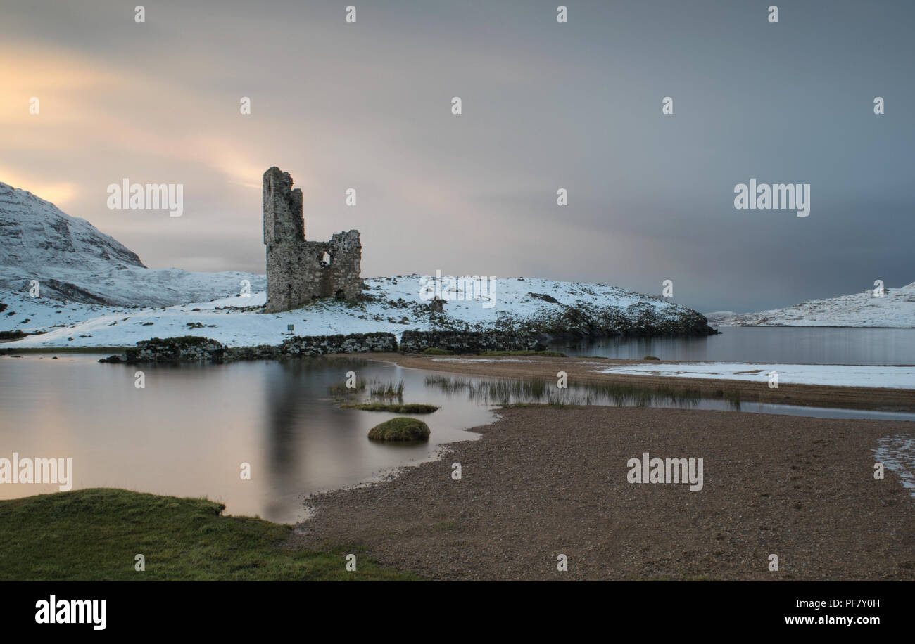 Il castello di Ardvreck Scozia Scotland Foto Stock