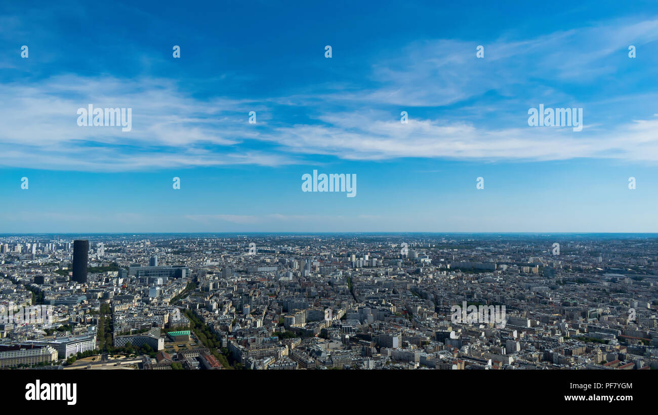 La città di parigi vista dalla Torre Eiffel Foto Stock