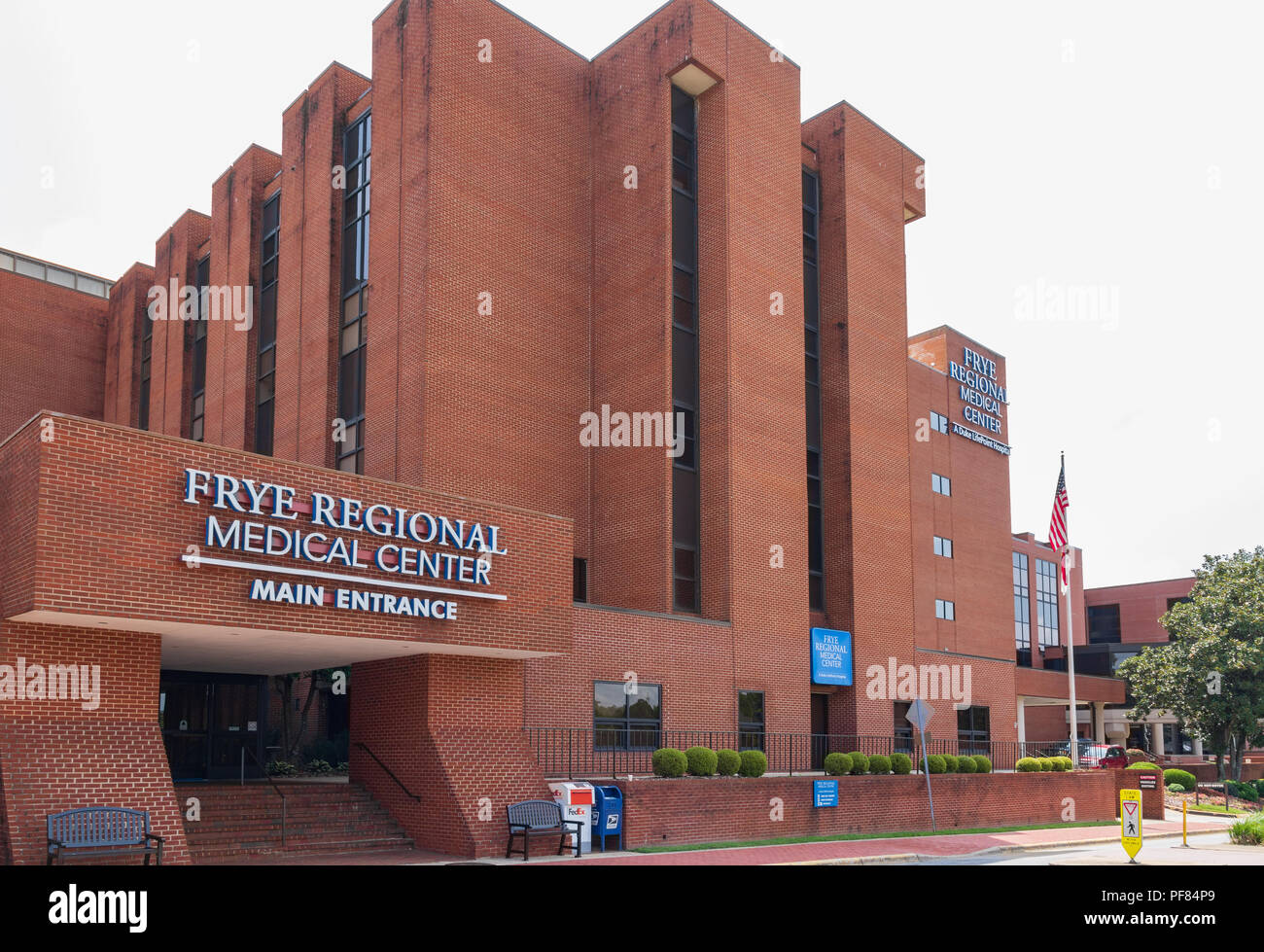 HICKORY, NC, Stati Uniti d'America-19 AUG. 2018:Frye centro medico regionale, un duca Lifepoint ospedale. Foto Stock