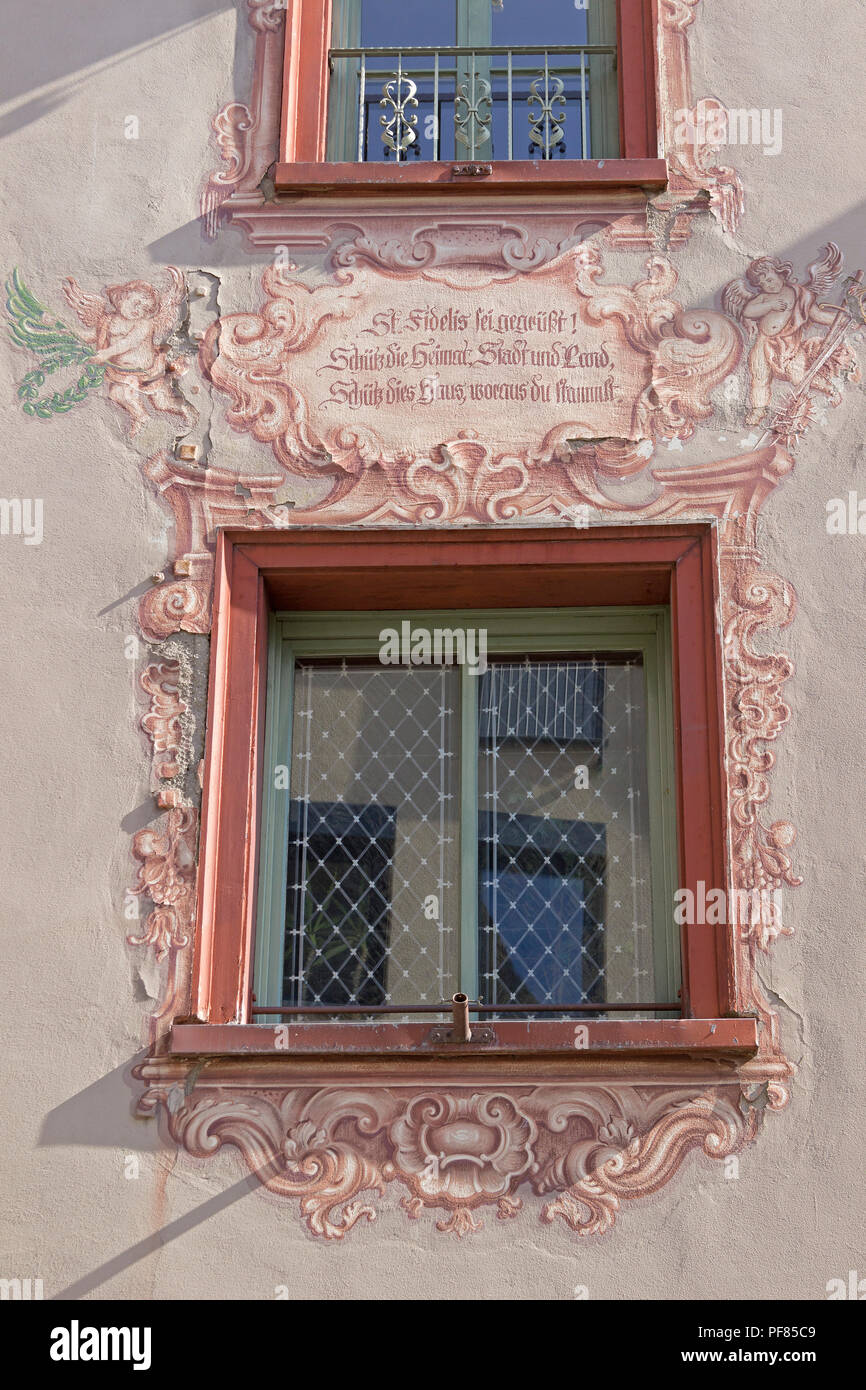 Finestra nella città vecchia, Sigmaringen, Baden-Wuerttemberg, Germania Foto Stock