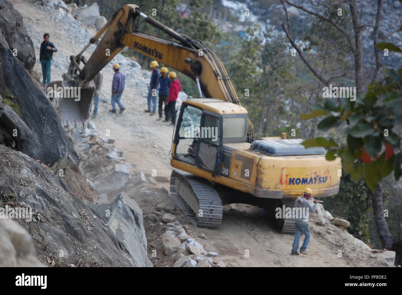 Energia idroelettrica opere di sviluppo, Nepal Foto Stock