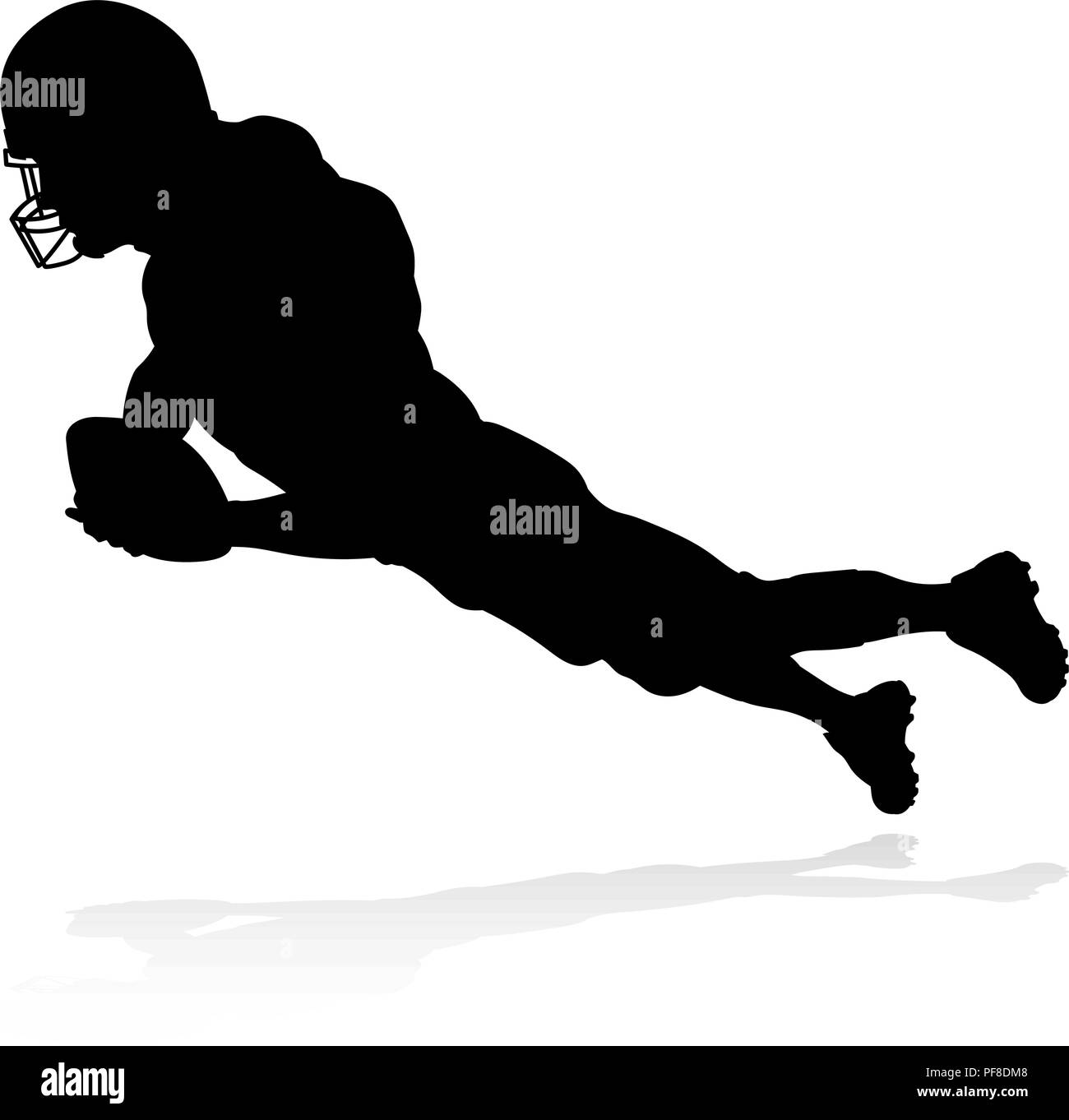 Giocatore di Football Americano Silhouette Illustrazione Vettoriale