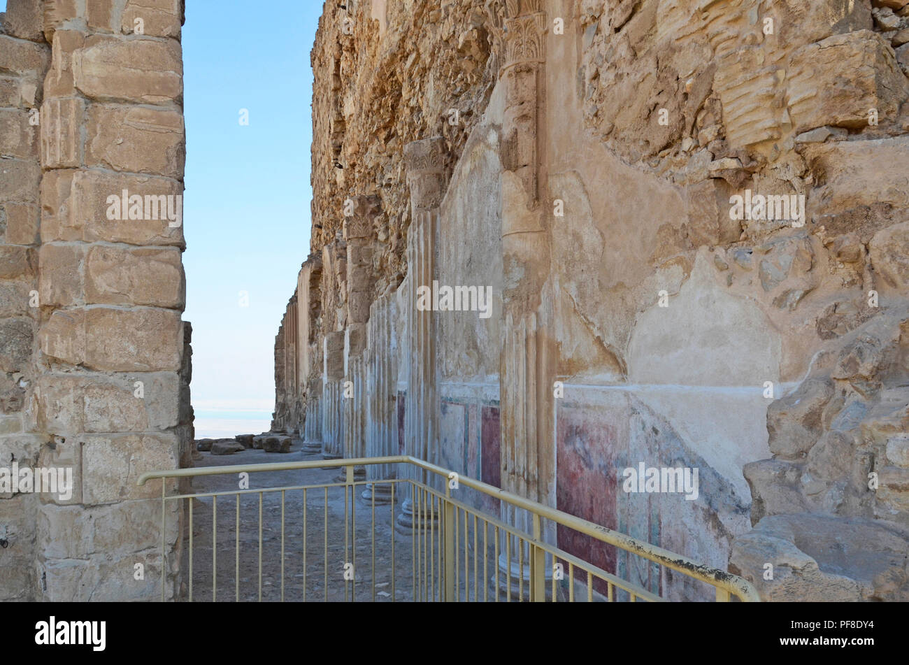 Israele, Massada il palazzo settentrionale Foto Stock
