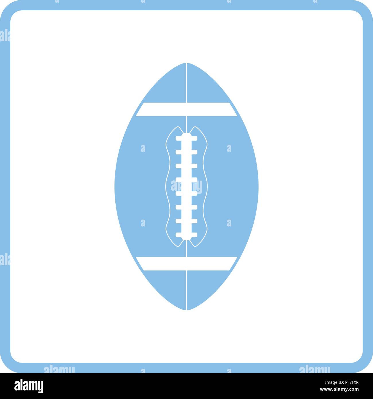 American Football Icona. La cornice blu design. Illustrazione Vettoriale. Illustrazione Vettoriale