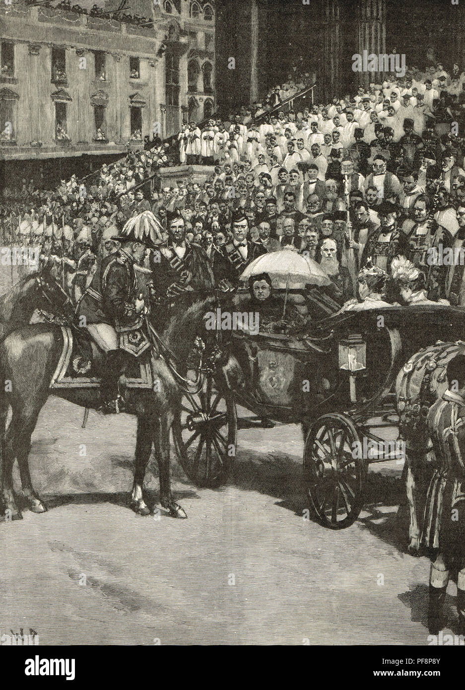 Diamond Giubileo processione, Queen Victoria, 22 giugno 1897. Il servizio di ringraziamento a San Paolo a Londra, Inghilterra Foto Stock