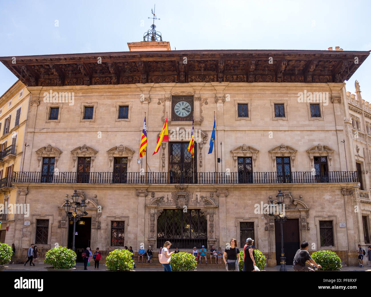 Town Hall in Palma de Mallorca centro storico della città Foto Stock