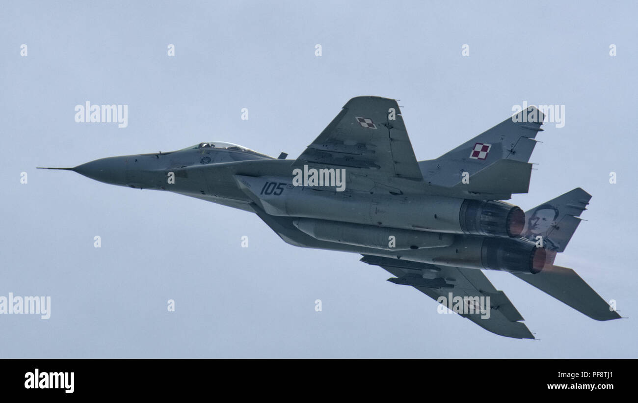 MIG 29 visualizzazione a RAF Cosford air show Giugno 2018 Foto Stock