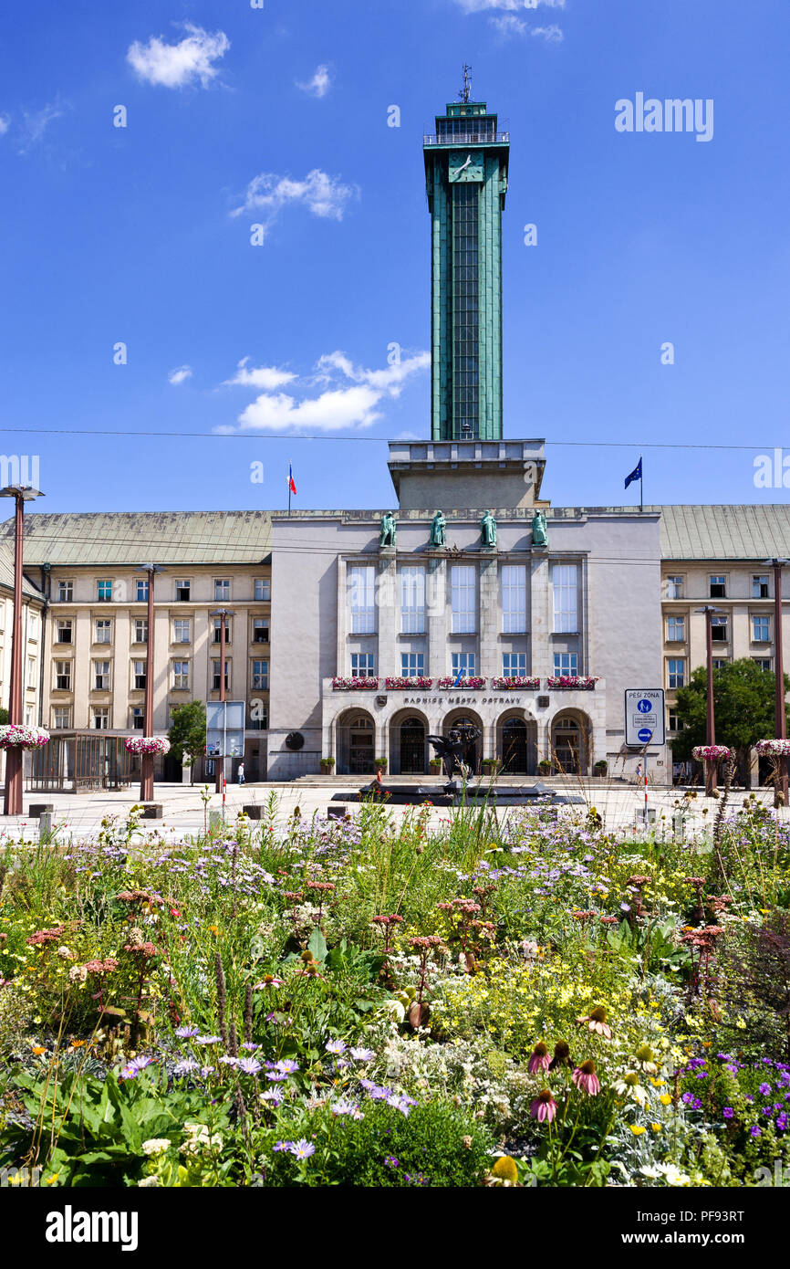 Nová radnice, Ostrava, Moravskoslezský kraj, Česká republika / New Town Hall, Ostrava città, la Moravia del Nord, Repubblica Ceca Foto Stock