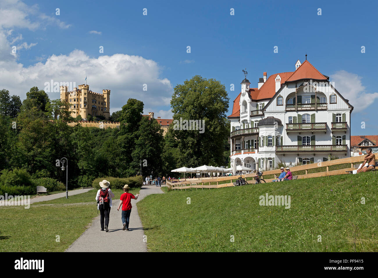 Il Castello di Hohenschwangau e Museo dei re bavaresi, Hohenschwangau, Allgaeu, Baviera, Germania Foto Stock