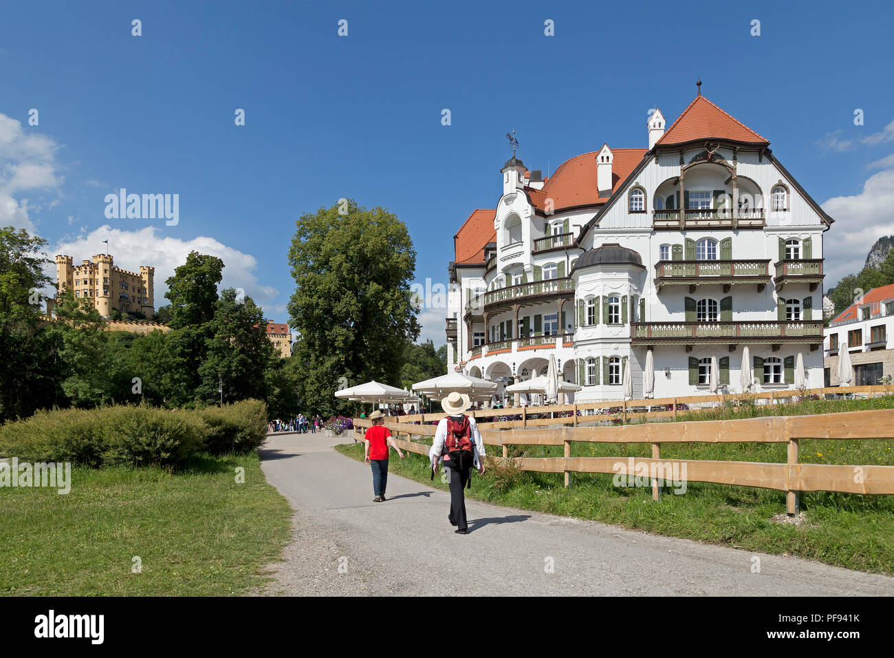 Il Castello di Hohenschwangau e Museo dei re bavaresi, Hohenschwangau, Allgaeu, Baviera, Germania Foto Stock