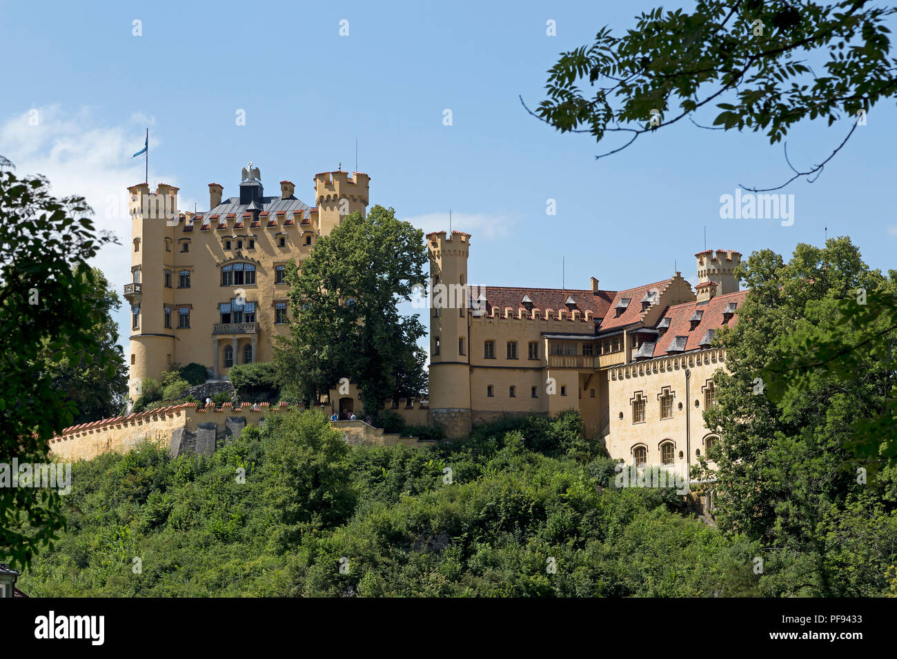 Il Castello di Hohenschwangau, Hohenschwangau, Allgaeu, Baviera, Germania Foto Stock