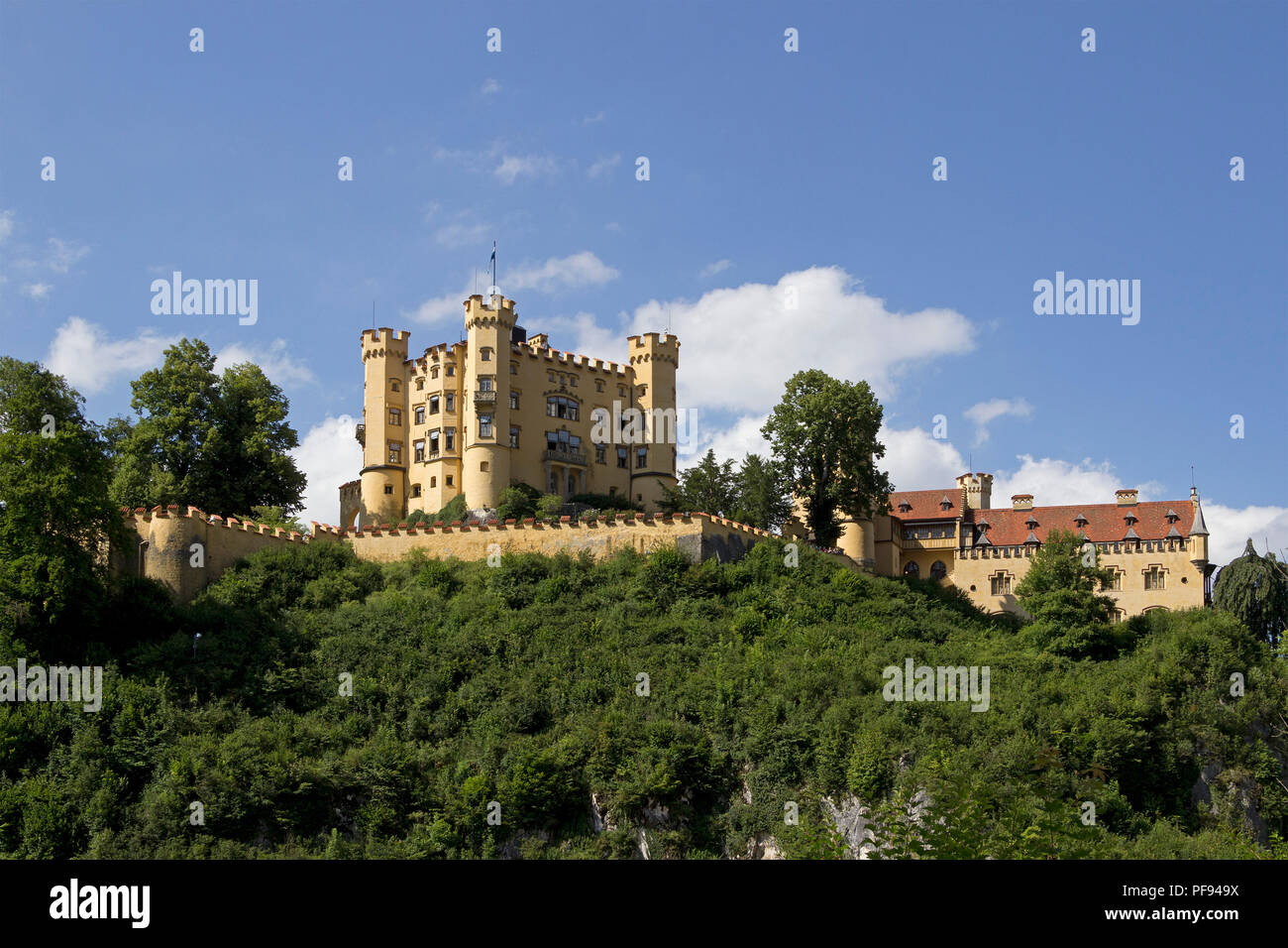 Il Castello di Hohenschwangau, Hohenschwangau, Allgaeu, Baviera, Germania Foto Stock