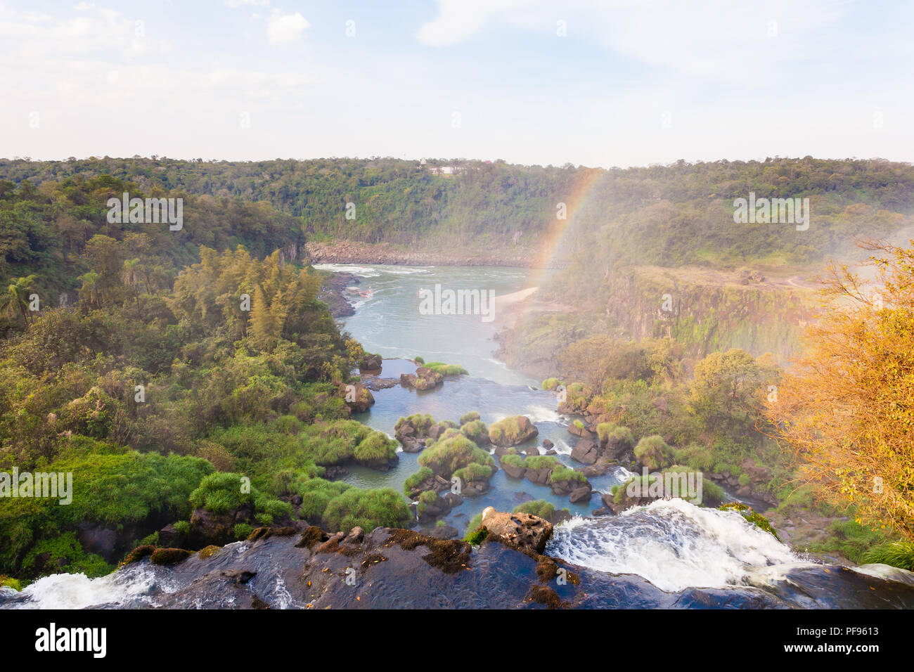 Panorama da Iguazu Falls National Park, Argentina. Sito del Patrimonio mondiale. Sud America viaggi avventura Foto Stock