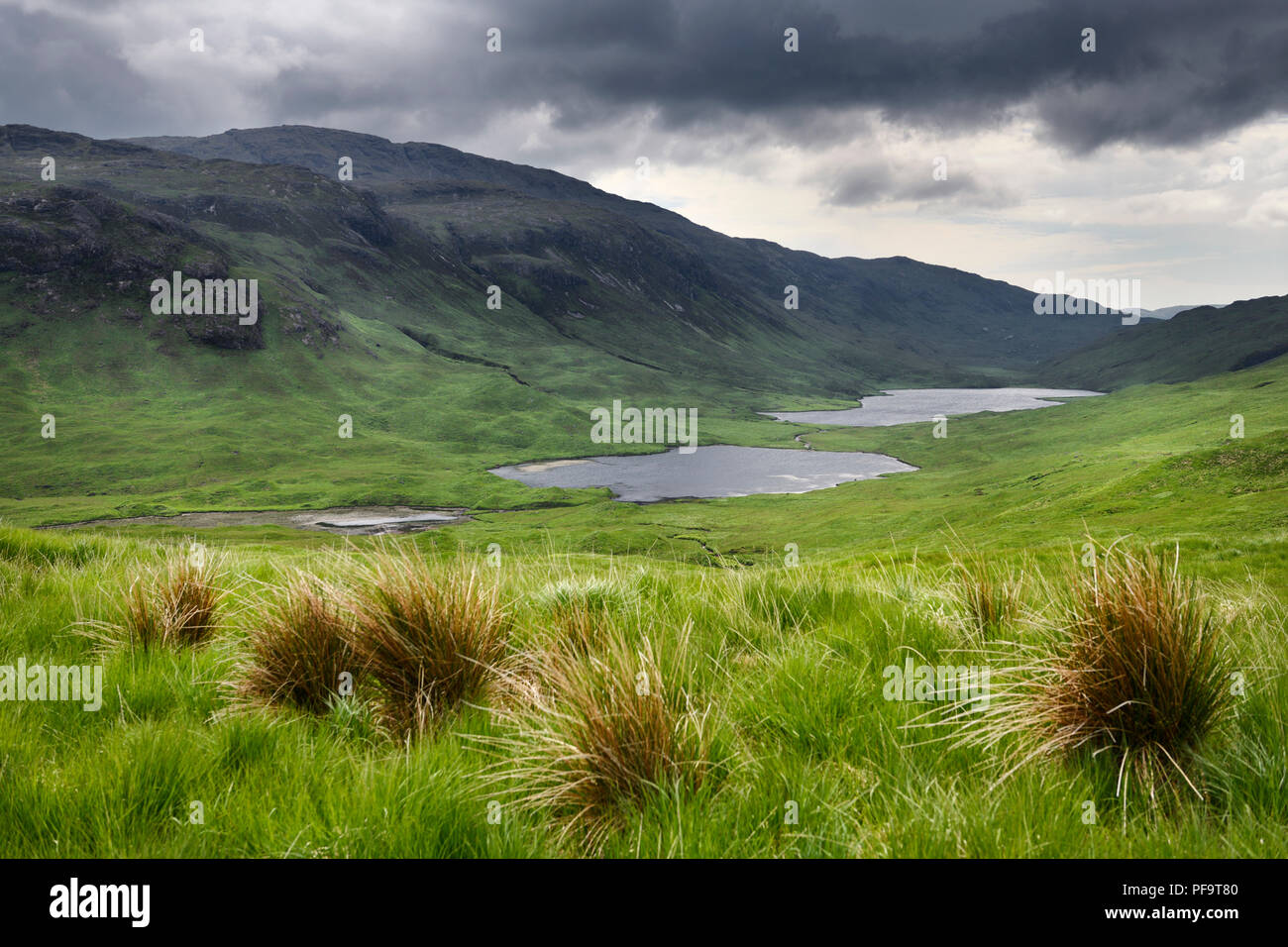Loch un Eilein Lochan Ellen e Loch Airdeglais con Ben Creach picco in Glen More Isle of Mull Scotland Regno Unito Foto Stock