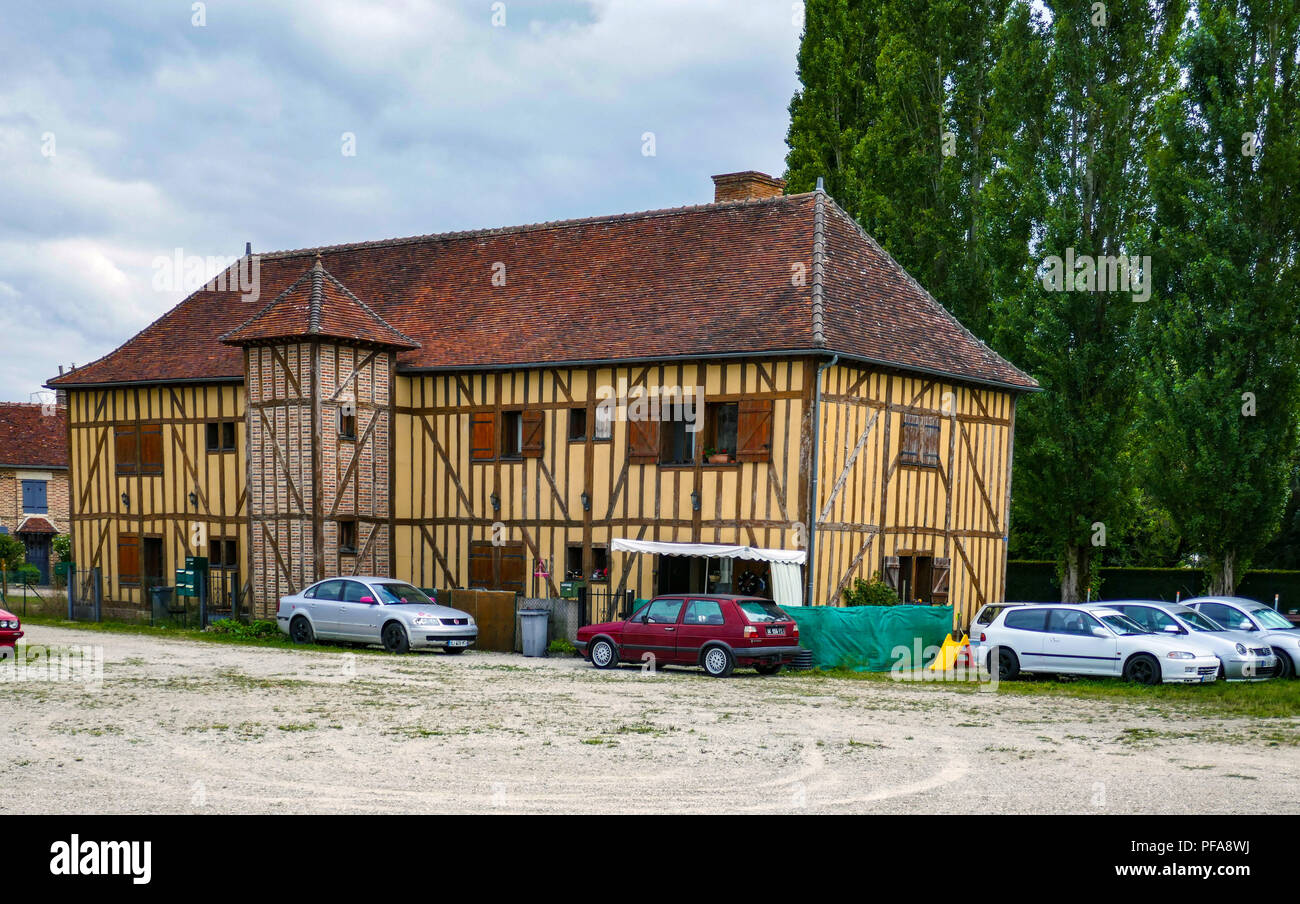 Casa vecchia, tradizionale, Lac d'Orient e Mesnil-St-Pere, Champagne Ardenne, Regione Aube, Francia Foto Stock