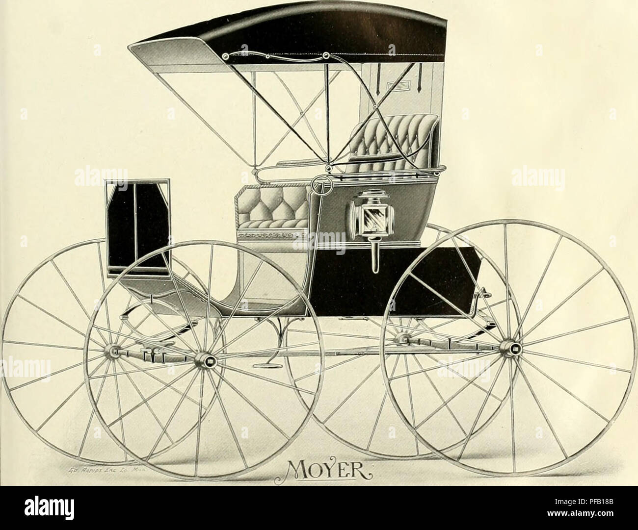 Questo catalogo mostra le carrozze di alta qualità prodotte da H. A. Moyer Carriages, con sede a Syracuse, New York. Mette in evidenza vari design e caratteristiche delle loro carrozze trainate da cavalli, sottolineando l'artigianalità e la durata. Foto Stock