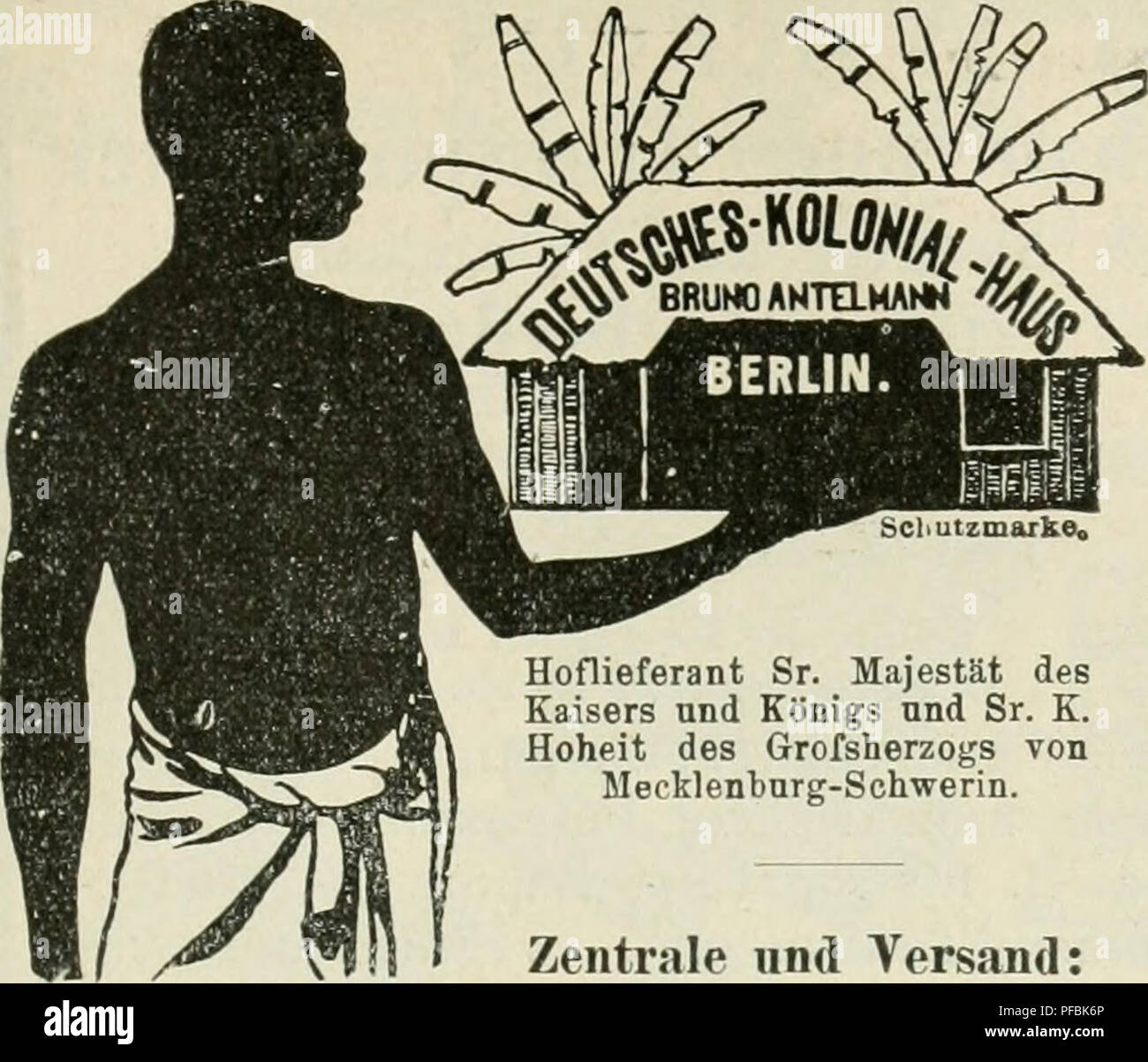 . Der Tropenpflanzer; zeitschrift fr tropische landwirtschaft. Piante tropicali; raccolti tropicali. Postpakete von 10 Mk., Bahnsendungen ho von 30 Mk. ab porto- oder frachtfrei] innerhalb ganz Deutschland. Hoflieferant Suor MajestÃ¤t des Kaiser nnd KÃ¶nigs und Suor K. Hoheit des Grofsherzogs von Mecklenturg-Schwerin. -Usambara Kaffee. Das Pfund gerÃ¶stet: Mk. 1,Â, 1,20, 1,30, 1,50, 1,70 und 1,80 Mark. "Kamernn- nnd Samoa-Kakao und daraus bereitete Schokoladen. 1,20 bis 2,40 Mk. das Pfund. Deutsches Kalat- n. Speise-Oel ErdnÃ¼ssen aus. StÃ¤ndiger Verbrauch in den Kaiser- lichen HofkÃ¼cheii. Korarat d Foto Stock