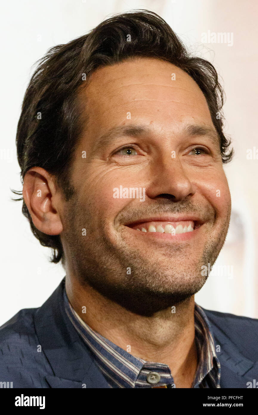 Tokyo, Giappone. 21 Ago, 2018. Attore americano Paul Rudd assiste una speciale riunione del ventilatore per il film Ant-Man e Wasp il 21 agosto 2018, Tokyo, Giappone. I membri del cast si sono recati in visita in Giappone per promuovere il sequel Ant-Man che sarà rilasciato in Giappone il 31 agosto. Credito: Rodrigo Reyes Marin/AFLO/Alamy Live News Foto Stock