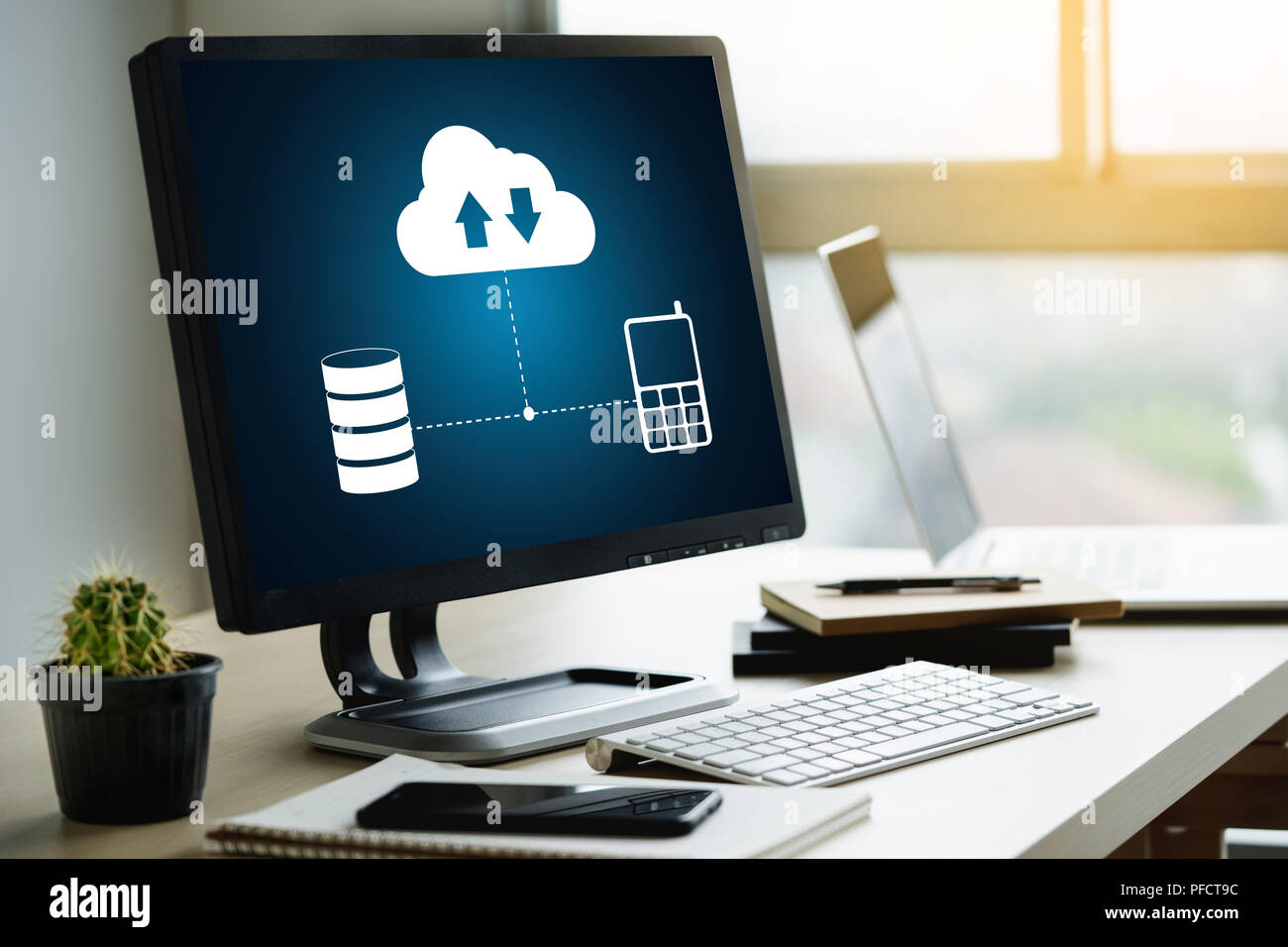 LIVE STREAMING Backup Download digitale di elaborazione un trasferimento dei dati , il download di streaming Foto Stock