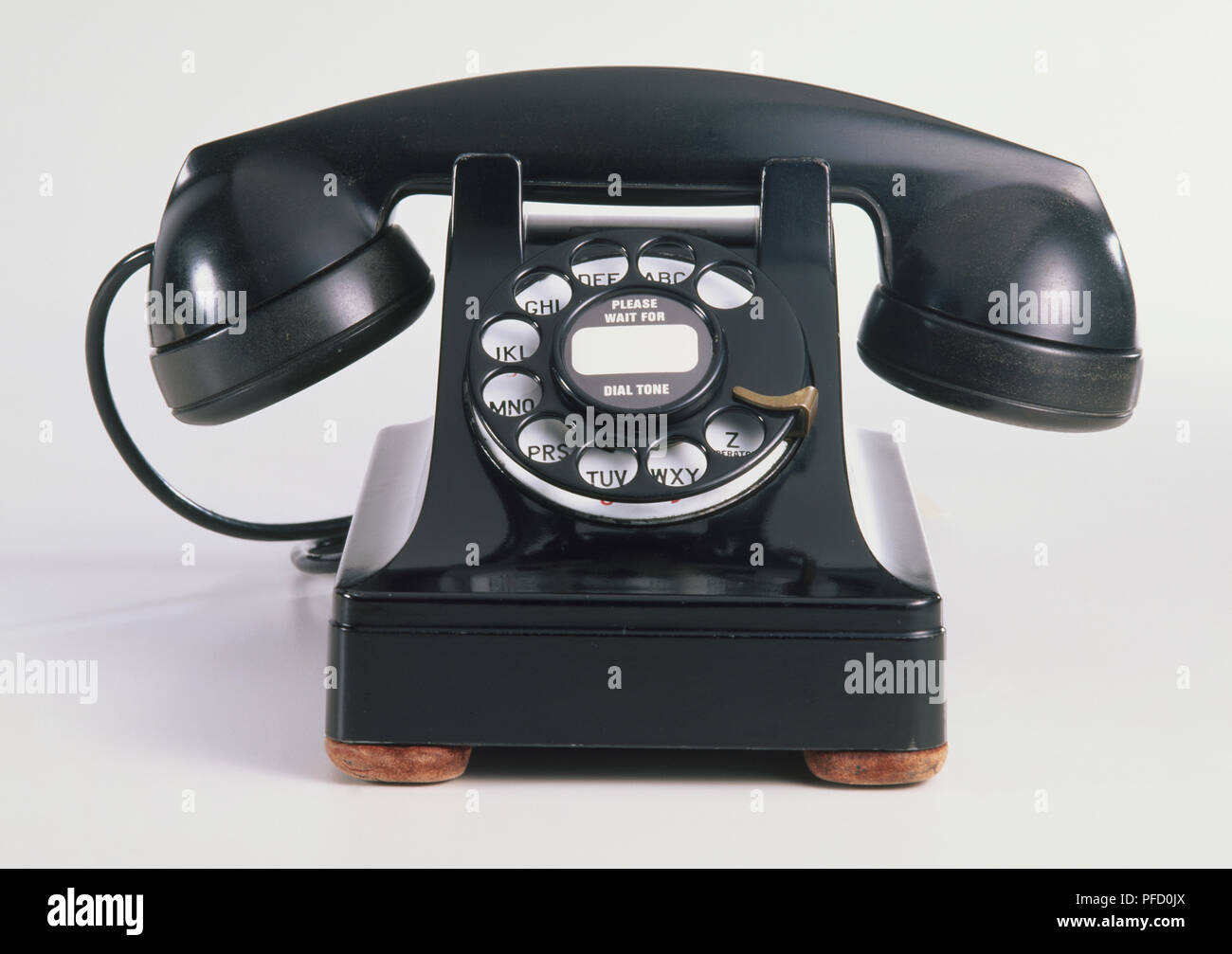 1930s dal design ergonomico telefono, vista frontale. Foto Stock