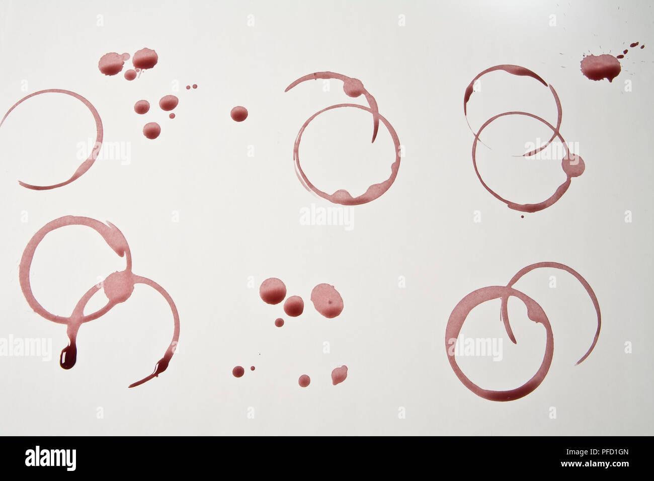 Macchie di vino Foto Stock