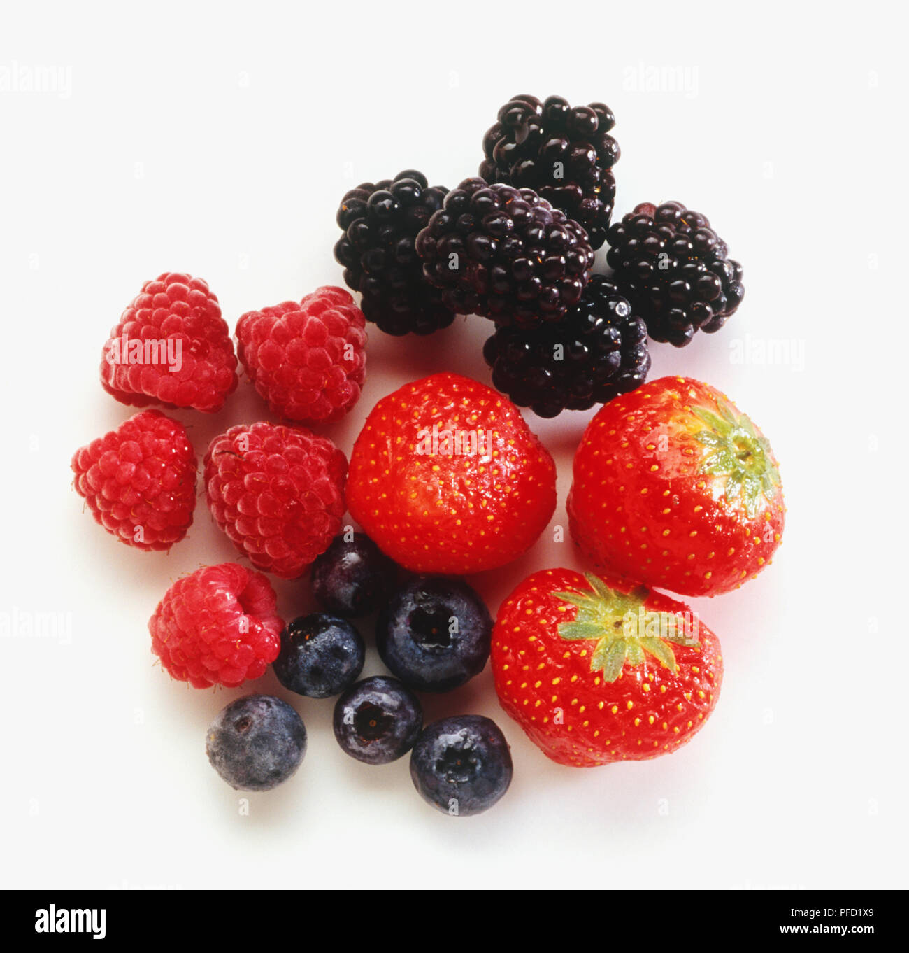 Fragole, more, lamponi e ribes nero Foto Stock