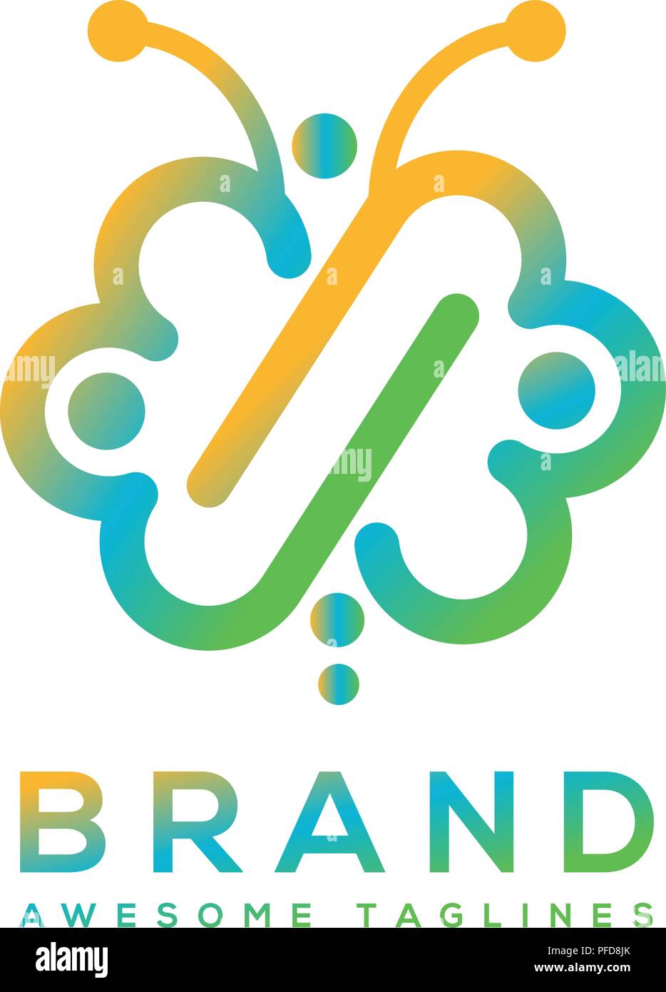 Butterfly infinito colore logo design vettore. butterfly moderno logo a colori modello. Illustrazione Vettoriale