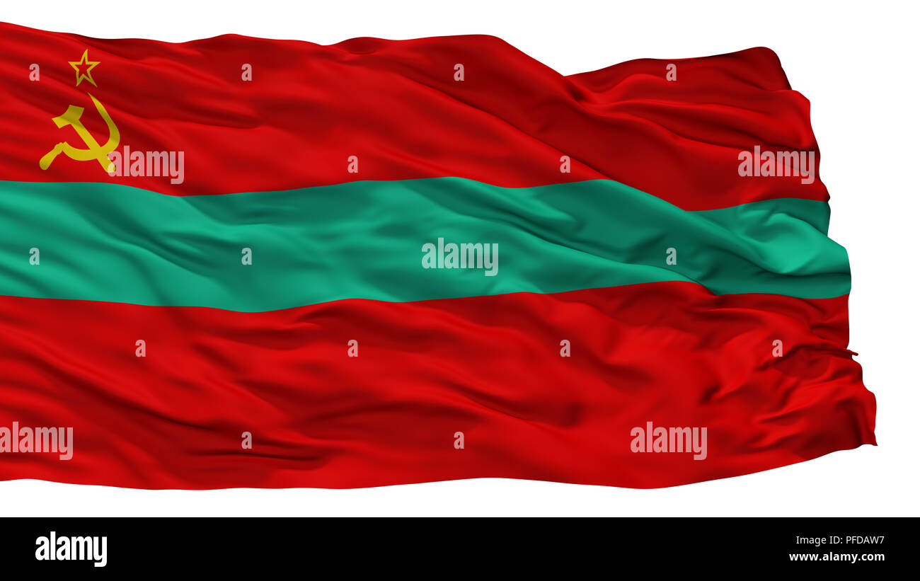 Città dello Stato di bandiera, Transnistria, isolati su sfondo bianco Foto Stock