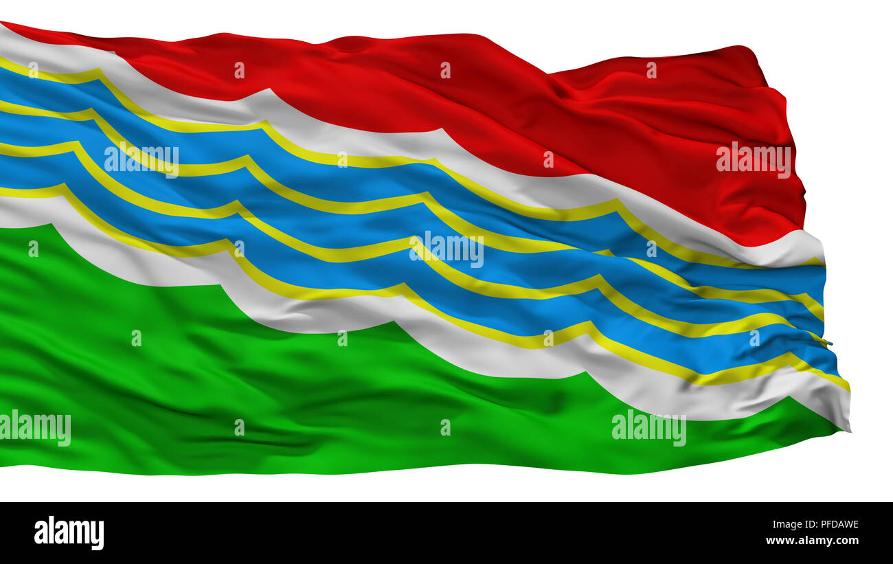 Città di Tiraspol Bandiera, Transnistria isolati su sfondo bianco Foto Stock
