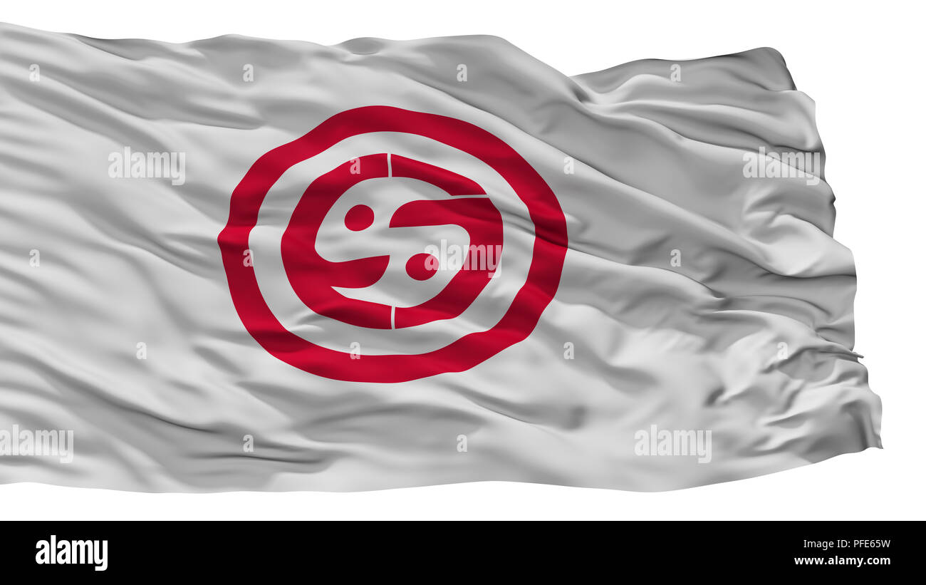 Città Warabi Bandiera, Giappone, nella prefettura di Saitama, isolato su sfondo bianco Foto Stock