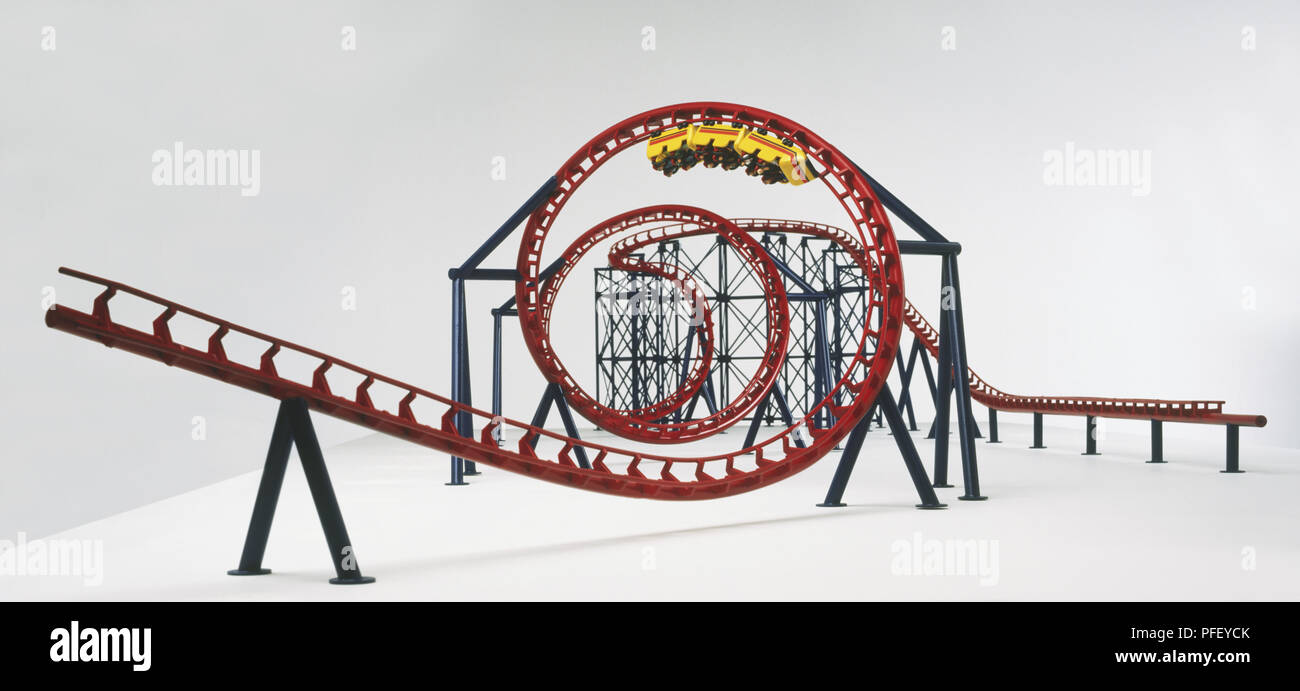 Un modello di rollercoaster ride Foto Stock