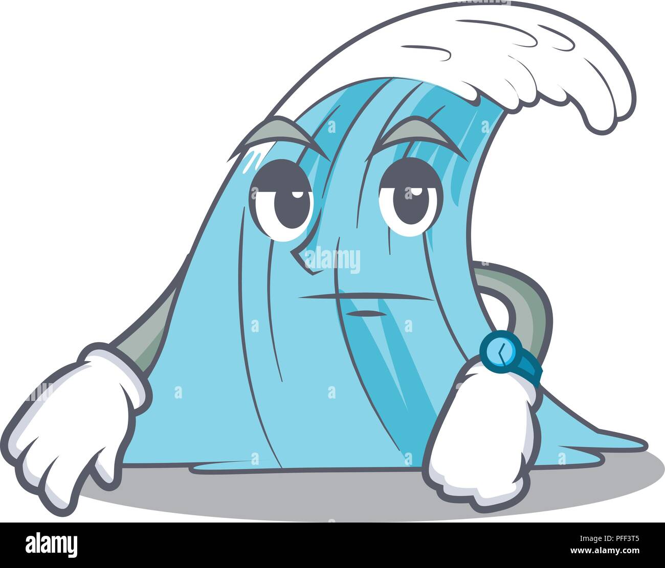 In attesa splash wave surf cartoon Illustrazione Vettoriale