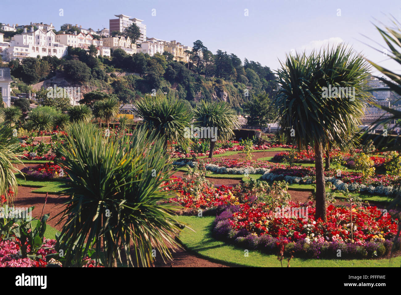 Inghilterra, Devon, Torquay, giardini sub-tropicali nella località balneare. Foto Stock