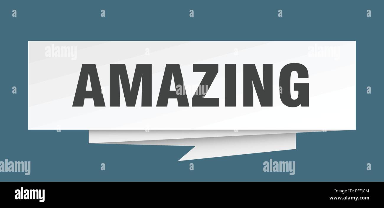 Segno sorprendente. incredibile carta origami discorso bolla. incredibile tag. incredibile banner Illustrazione Vettoriale