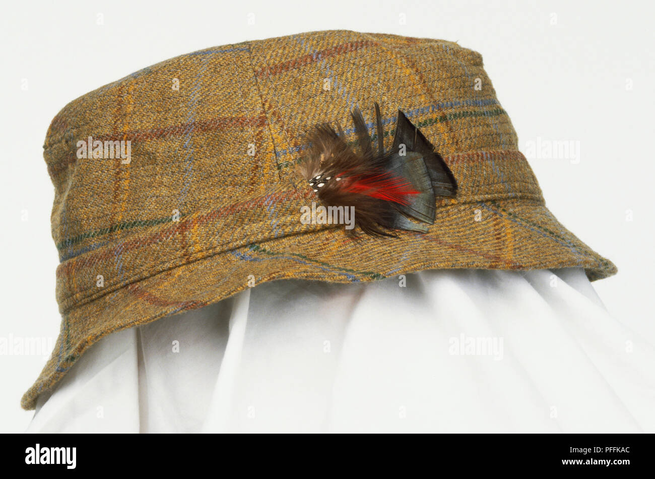 Tweed Fisherman's hat, close up Foto Stock