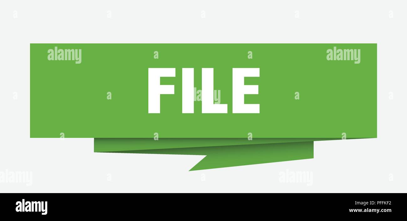 Segno di file. file carta origami discorso bolla. file tag di intestazione file Illustrazione Vettoriale