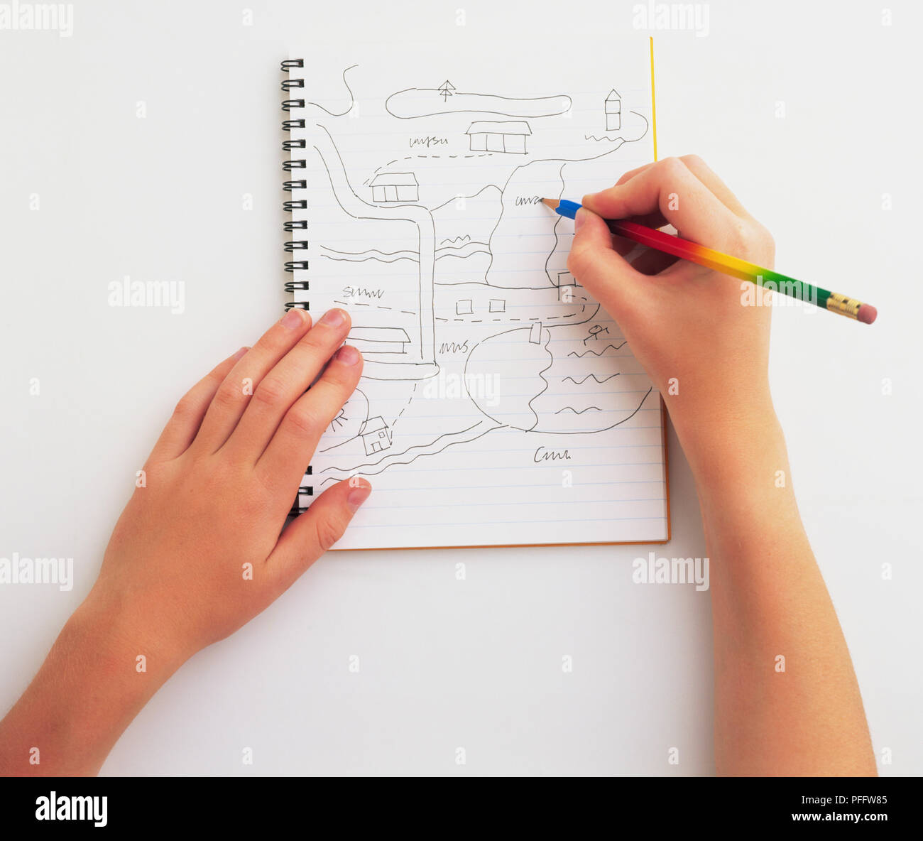 Disegno di un schizzo. Foto Stock